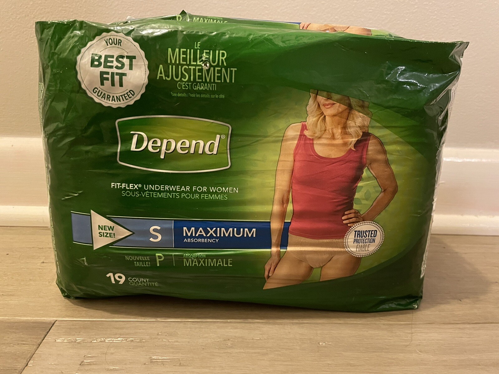 NEW Depend Fit-Flex Underwear Women’s Size Small Maximum Absorbency pack of 19