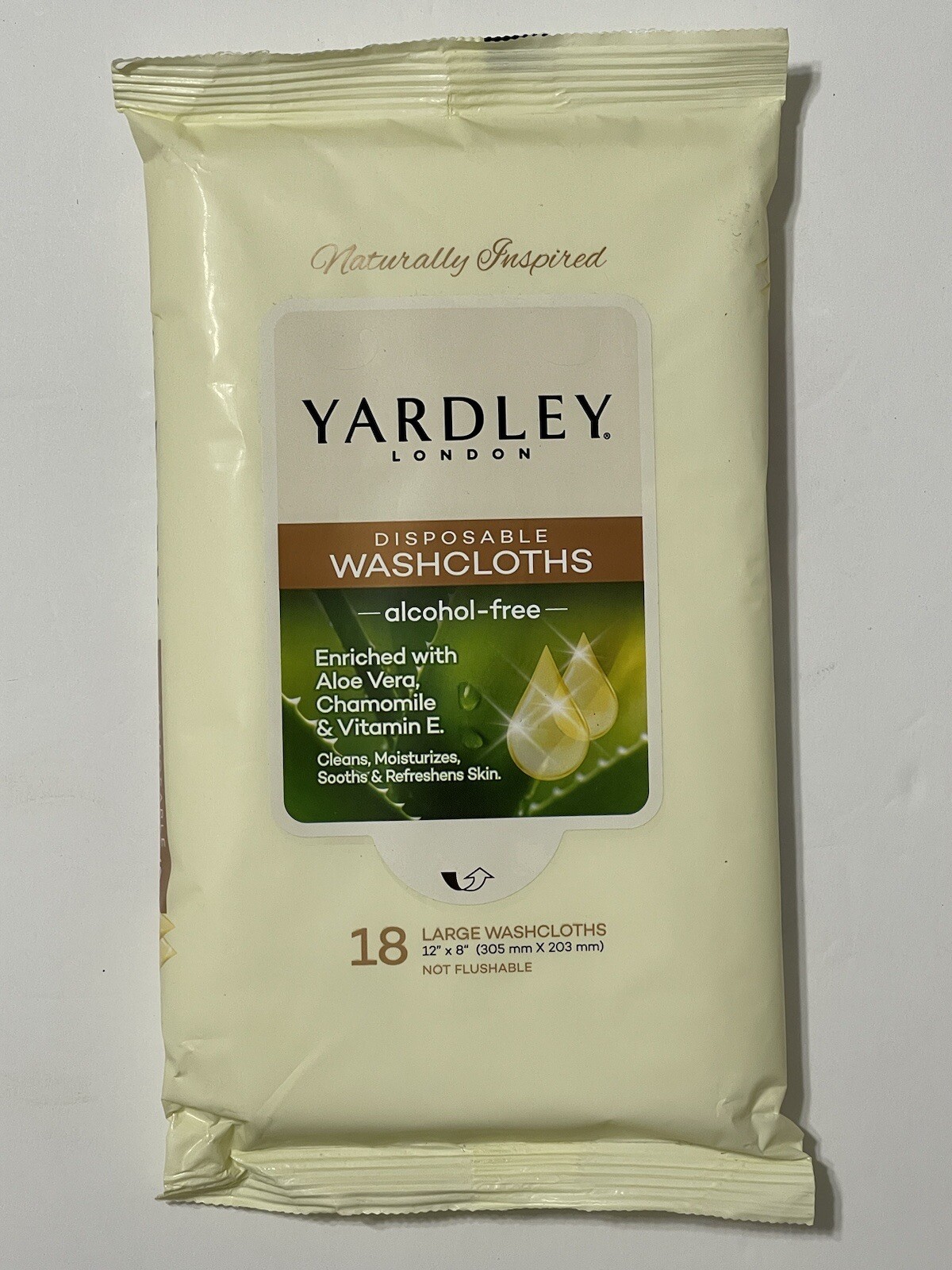 Yardley London Disposable Washcloths 18 Count 5 Packs