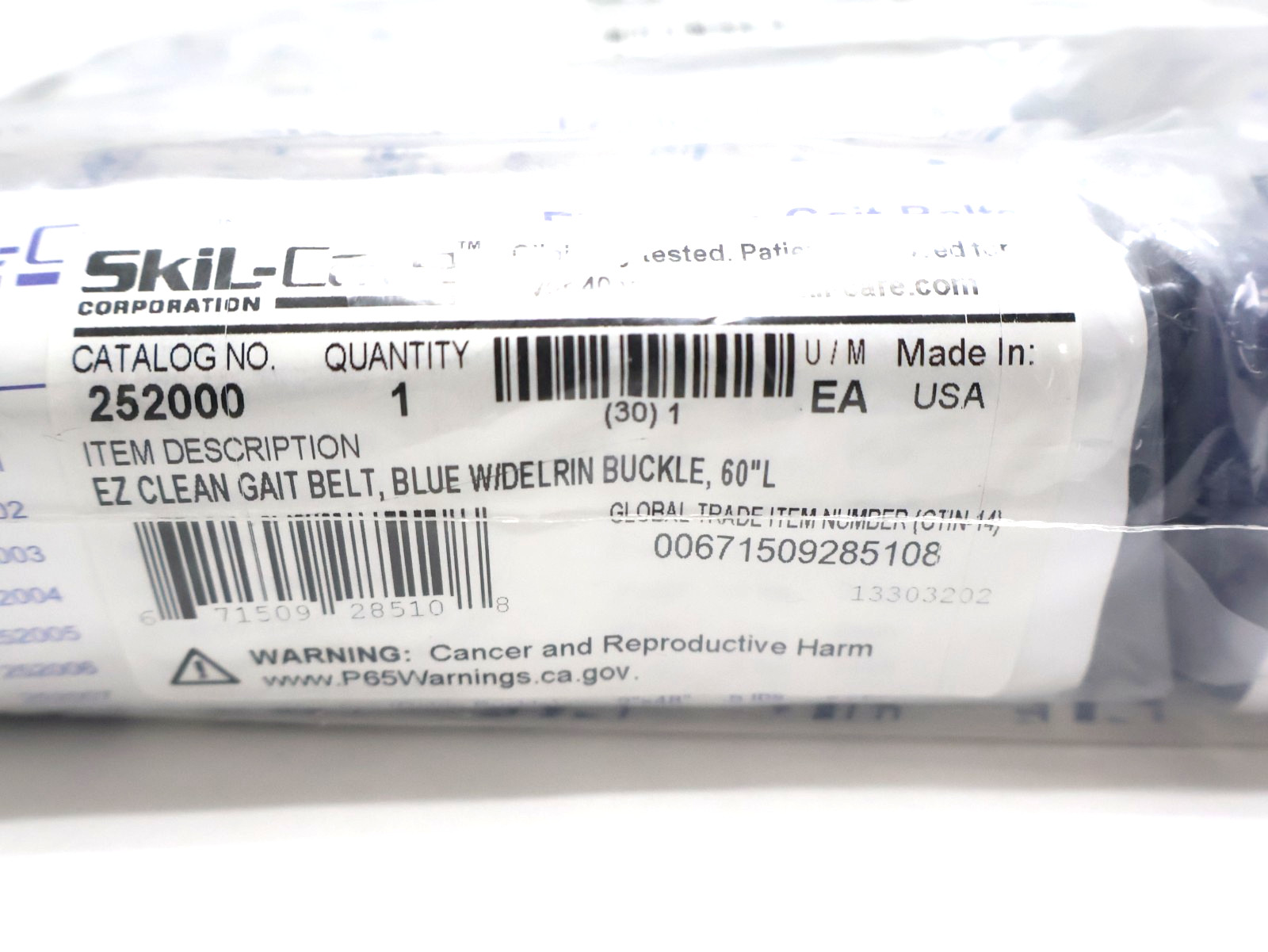 Pack of 10 Skil-Care EZ Clean Gait Belt 60″ L Blue Delrin Buckle New
