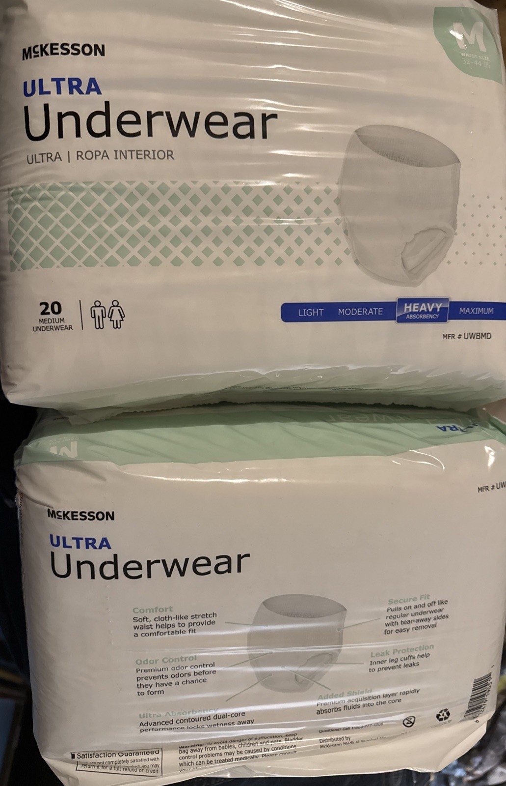 McKesson Ultra Underwear Incontinence Pant – Medium Size (2-Packs of 20)