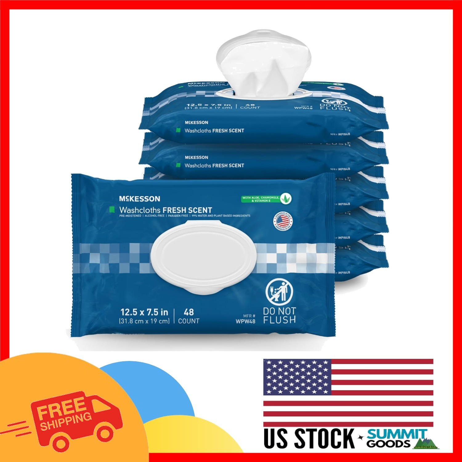 Plant-Based Scented Washcloth Wipes – Nourishing Care for Adults, 288 Count