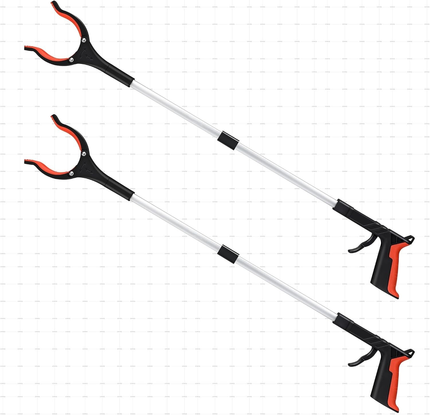 32″ Ergonomic Reacher Grabber Tool – Lightweight & Foldable, 2-Pack for Comfort
