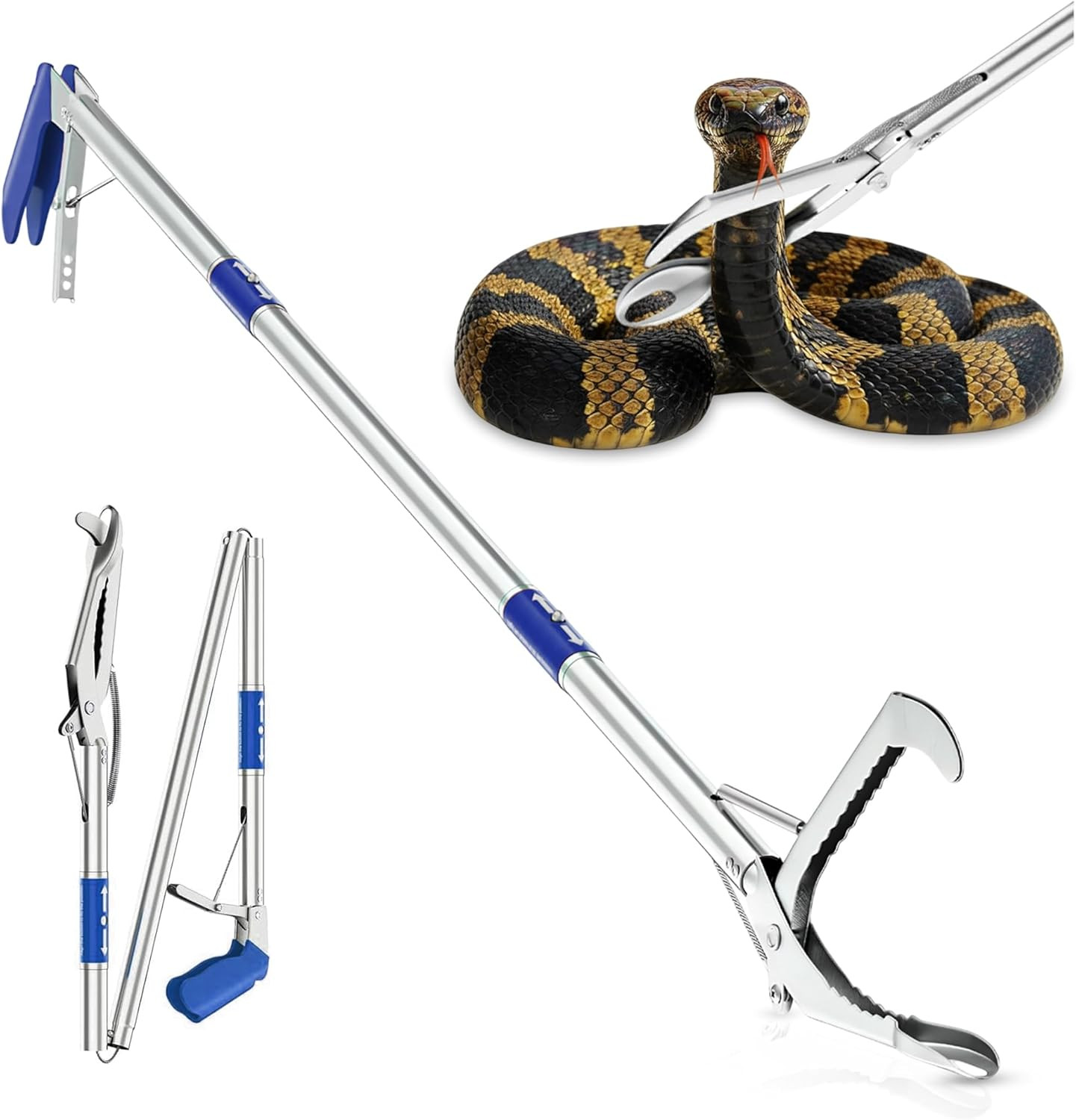 2024 Upgrade Powergrip T9, Grabber Reacher Tool, Wide Jaw, Foldable, Steel Cable
