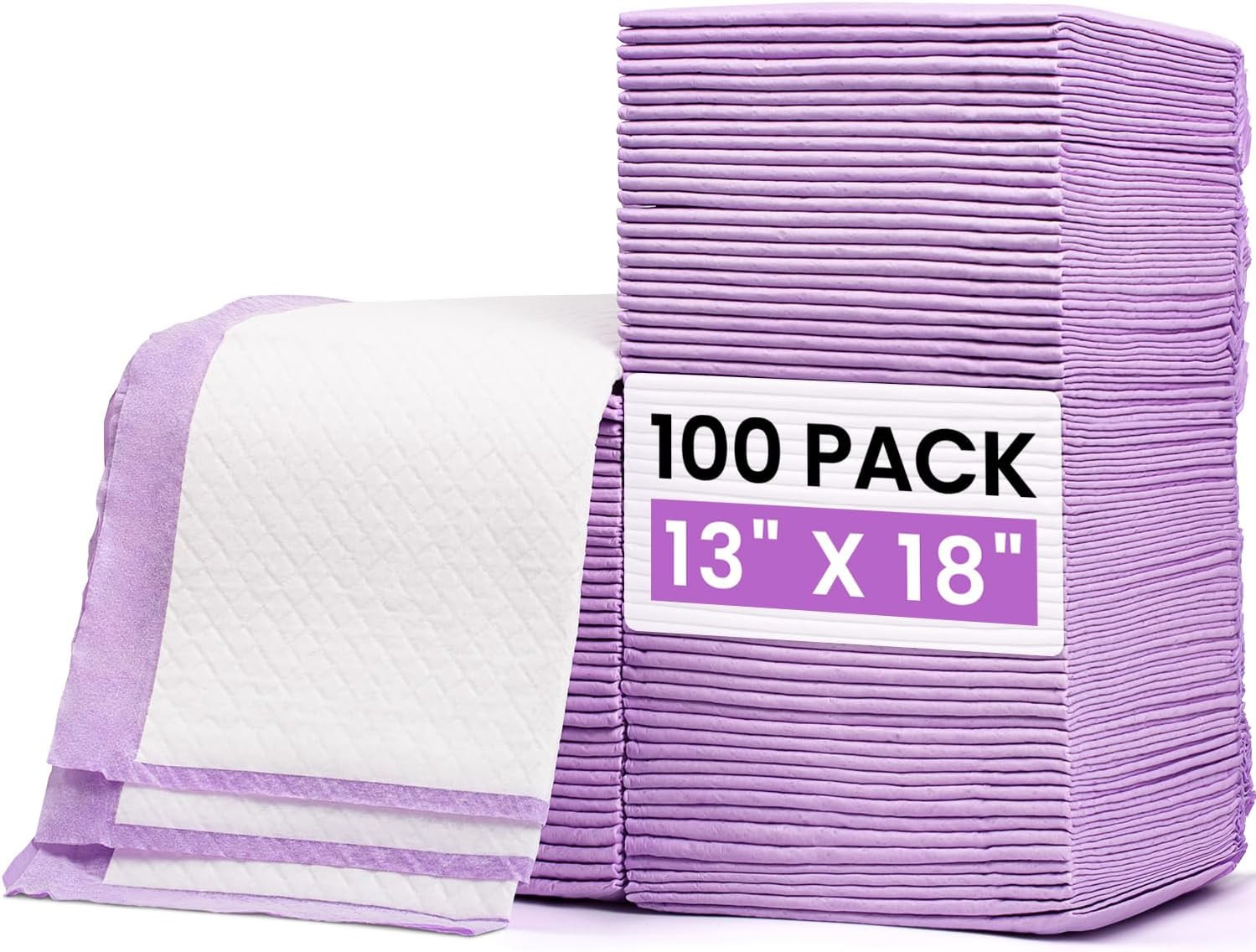 Baby Disposable Changing Pads 100 Pack Waterproof Diaper Liners 13 x 18 in