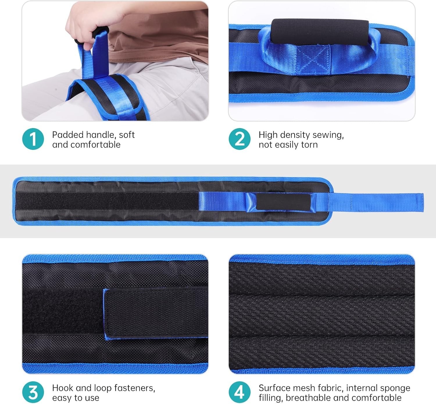 2-Pack Thigh/Leg Lifter Strap, Pull Belt, Transfer Device for Elderly & Disabled