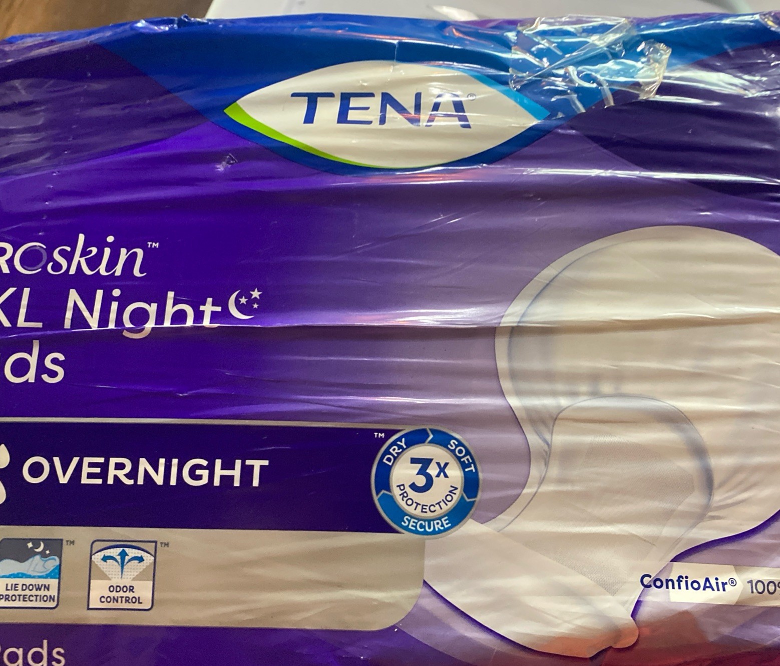 NEW! TENA ~ ProSkin 3XL Night Pads 3x Soft 3x Dry 3x Protection 24 Unisex Pads