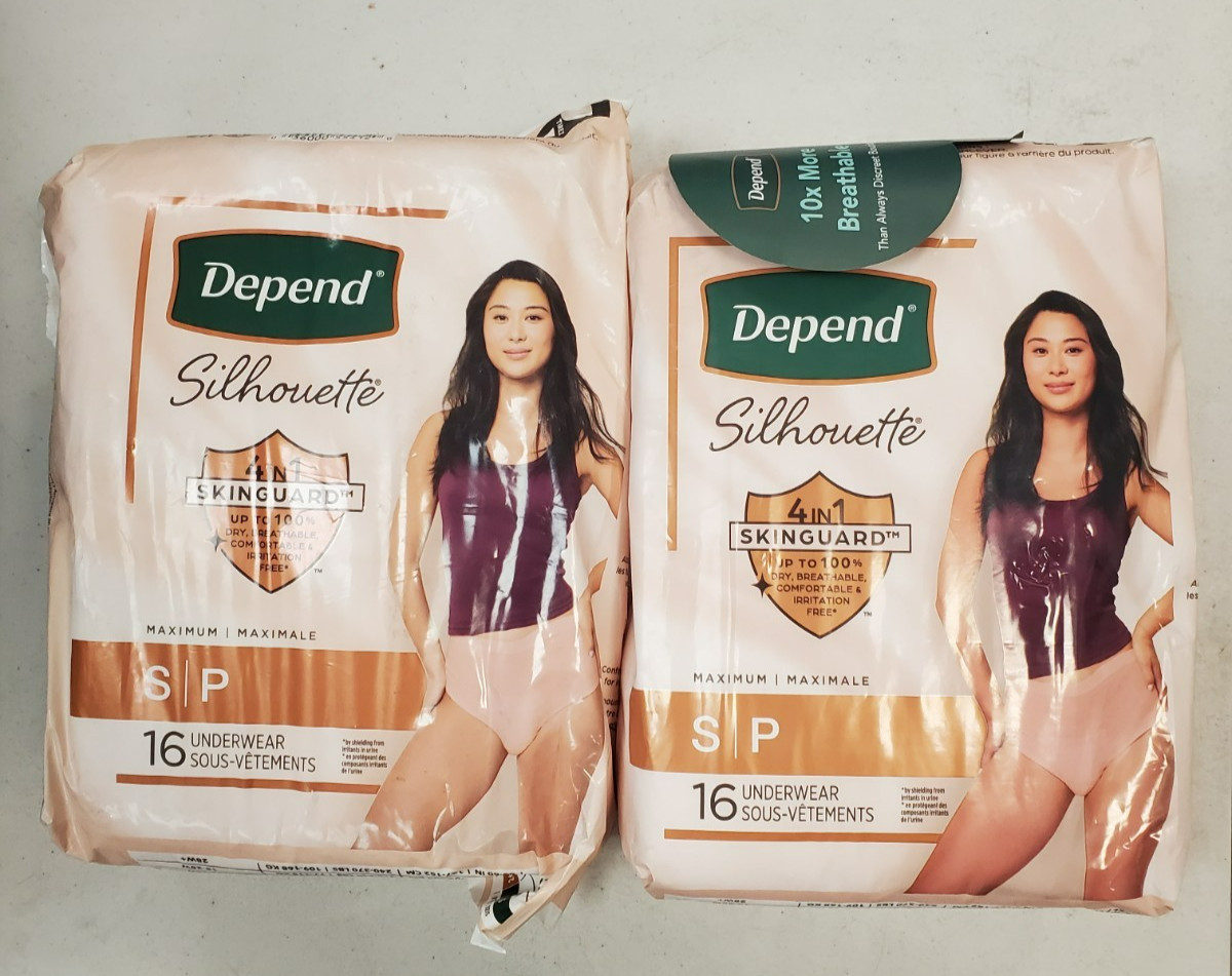 2 Bags of 16: Depends Silhouette Women’s Underwear *SMALL* Pink (R9P5b-4120)