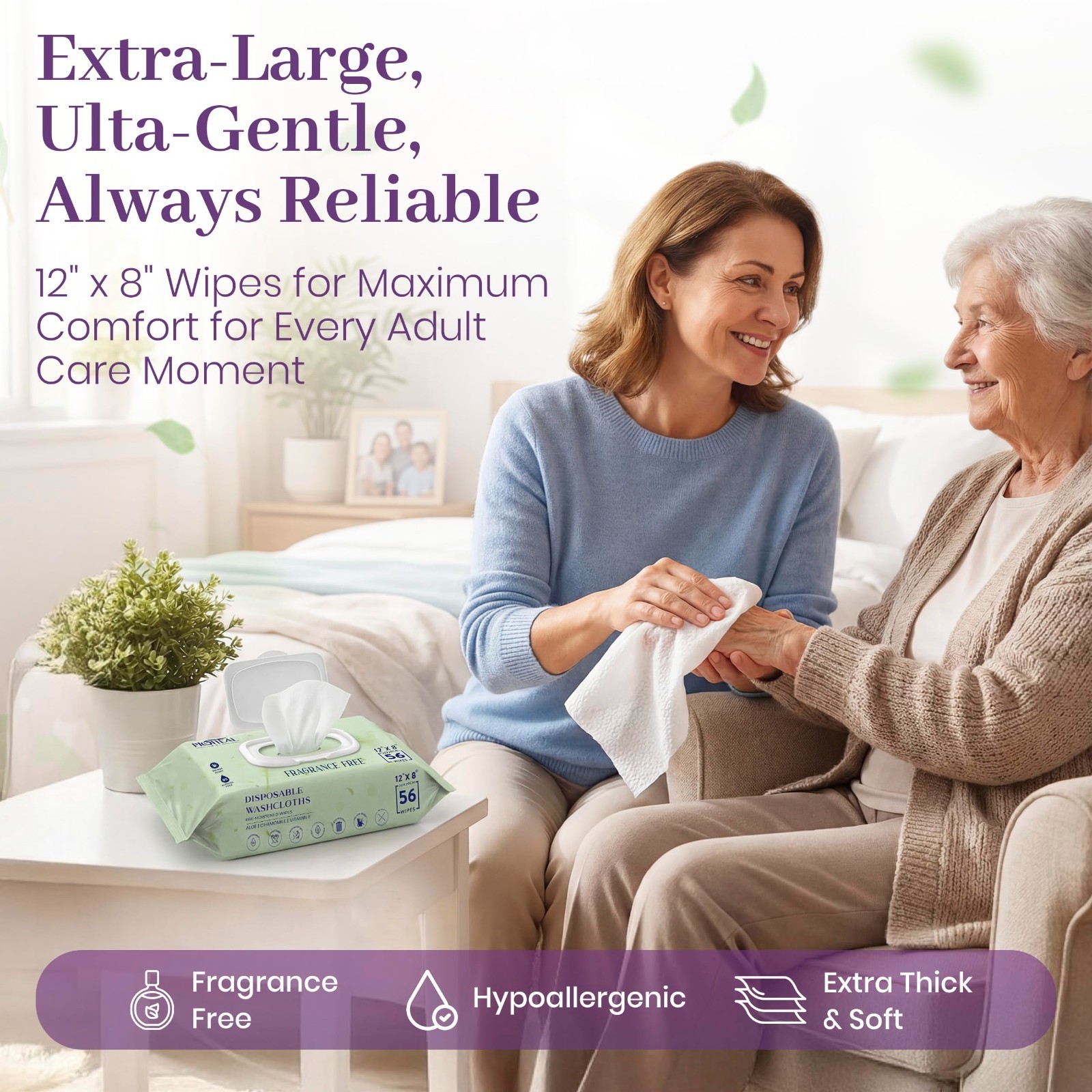 560 Count Extra Large Disposable Incontinence Wipes – 10 Packs of 56 + 50 Travel