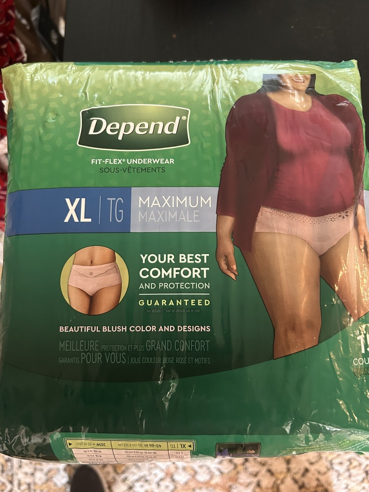 Depend Fit-Flex Underwear Women XL Maximum Absorbency 15 Pack Sealed