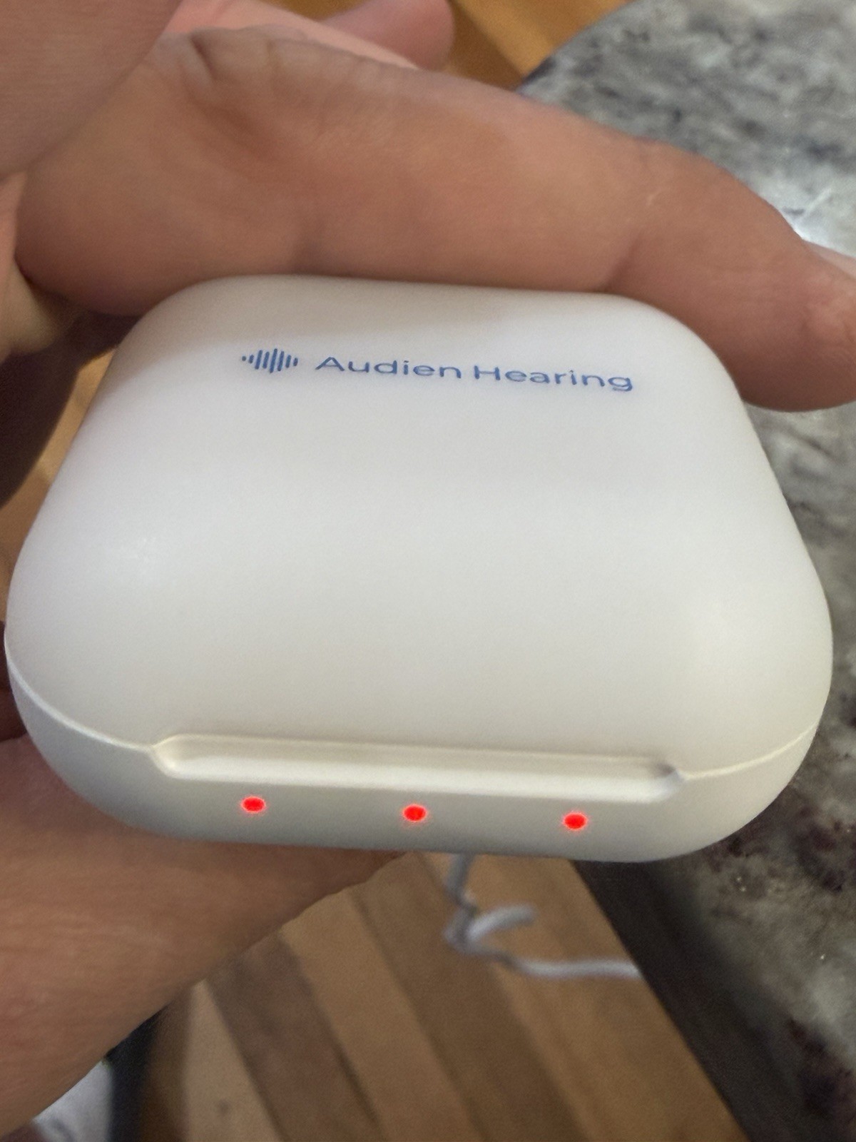 Audien Atom One Rechargeable OTC Hearing Aids – Beige – Brand New