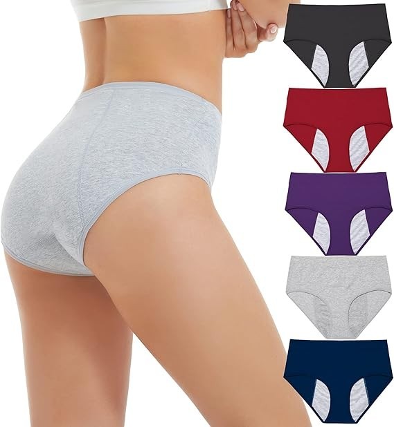 5Pack High Absorbency Incontinence Underwear for Women Washable Leakproof Pantie