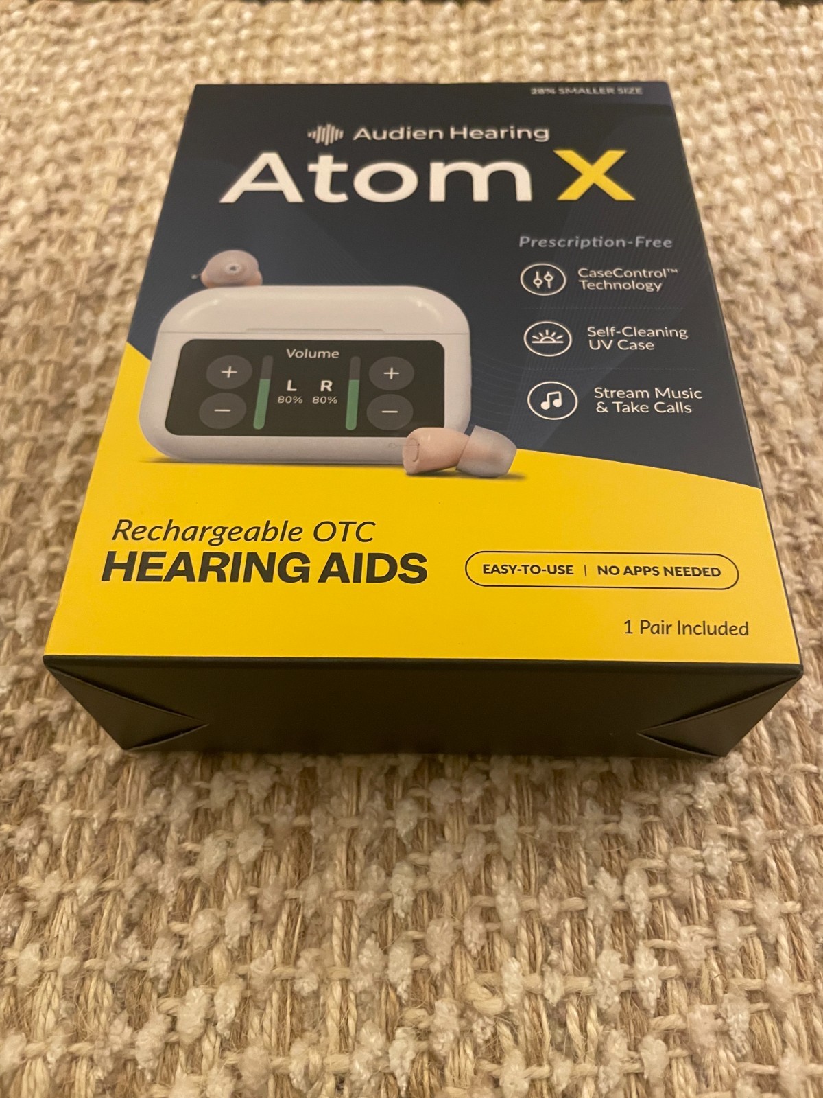 Audien Hearing ATOM X Wireless Rechargeable OTC Hearing Aids **NEW**