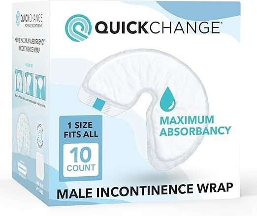 Men’s Incontinence Wrap Maximum Absorbency Pads 10 Count Trial Pack