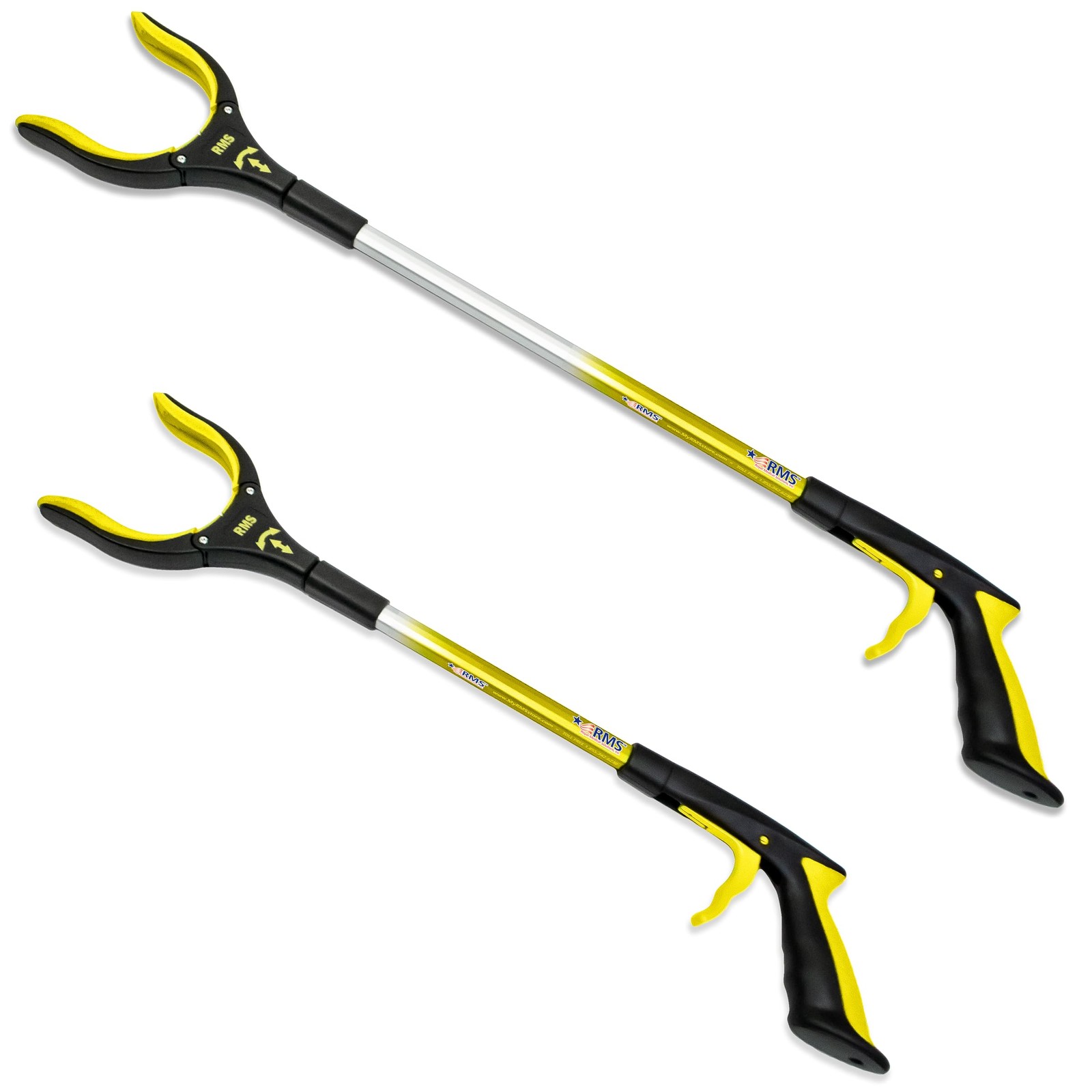 2-Pack 34 Inch and 21 Inch Grabber Reacher with Rotating