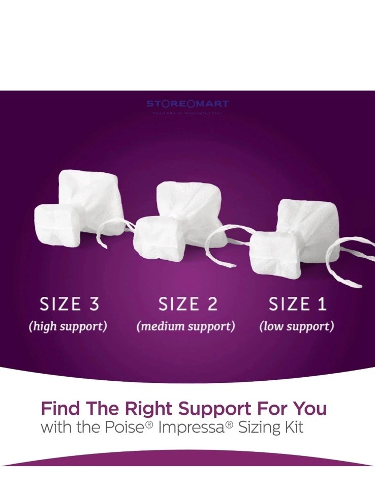 Poise Impressa 8 Count Bladder Supports For Women Size 3