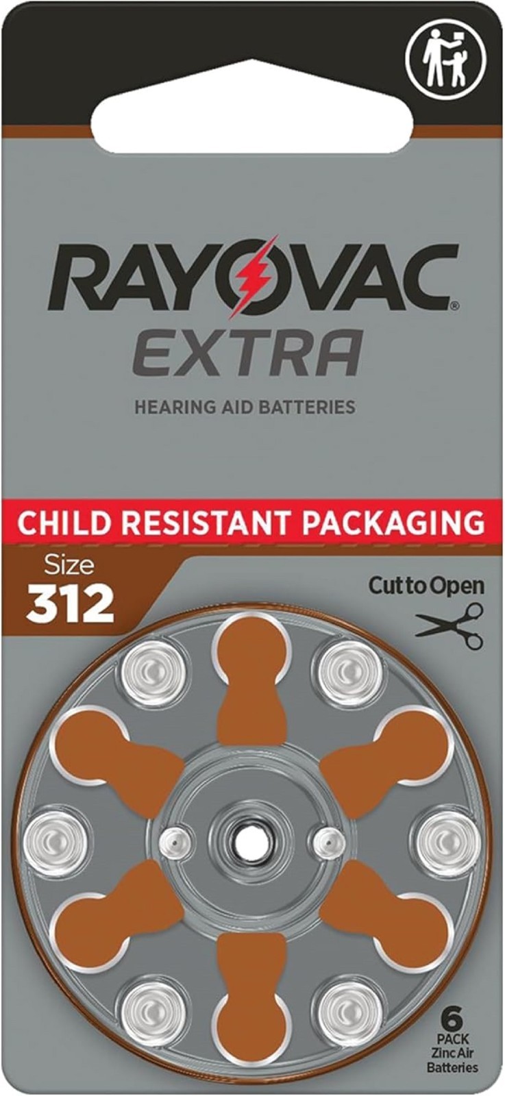 60 x Rayovac Extra 312 Size Hearing aid batteries Zinc air 10 Packs Used By 2027