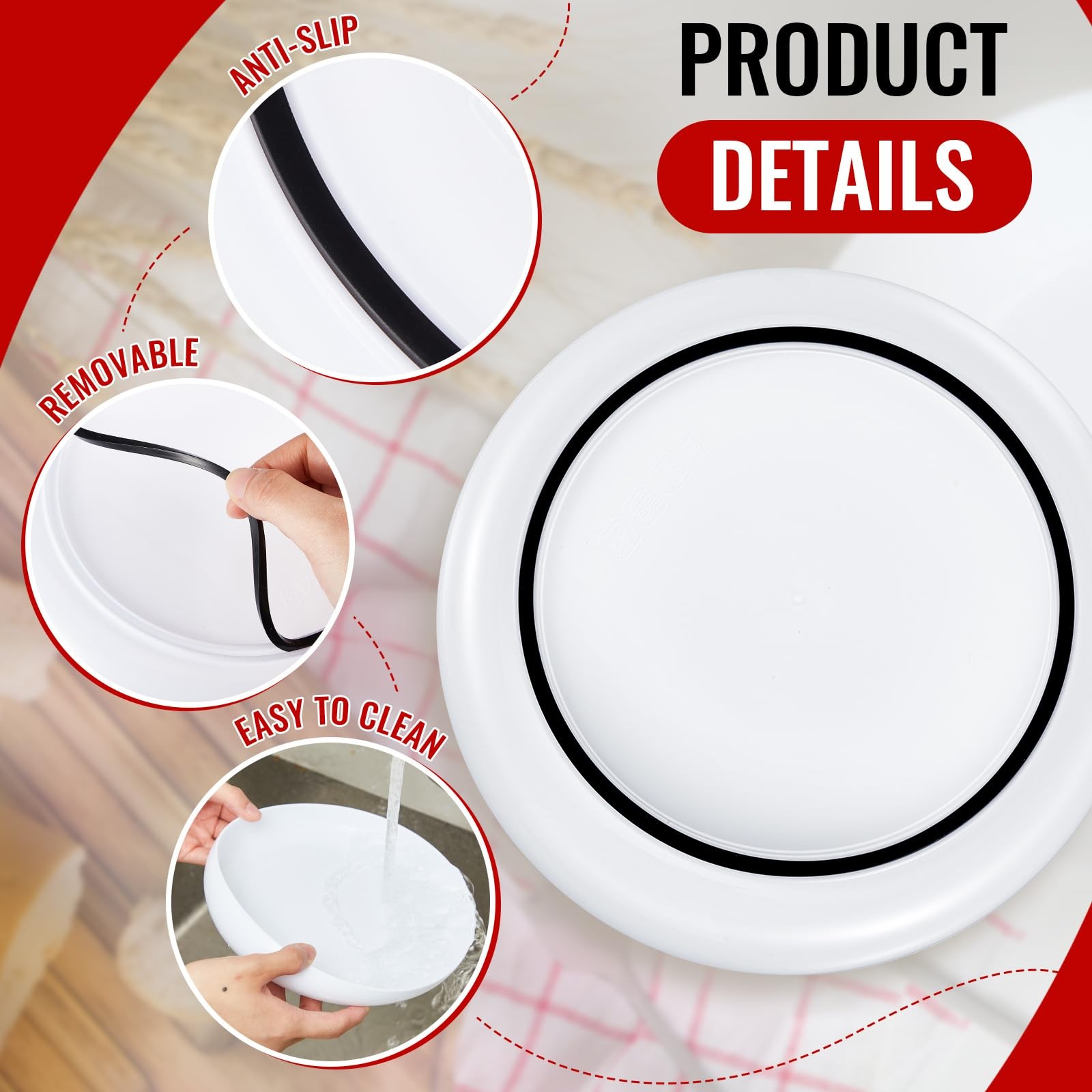 4 Pcs Adaptive Scoop Plates 8 Inches Scooped Dish Suction Bowls with Silicone…
