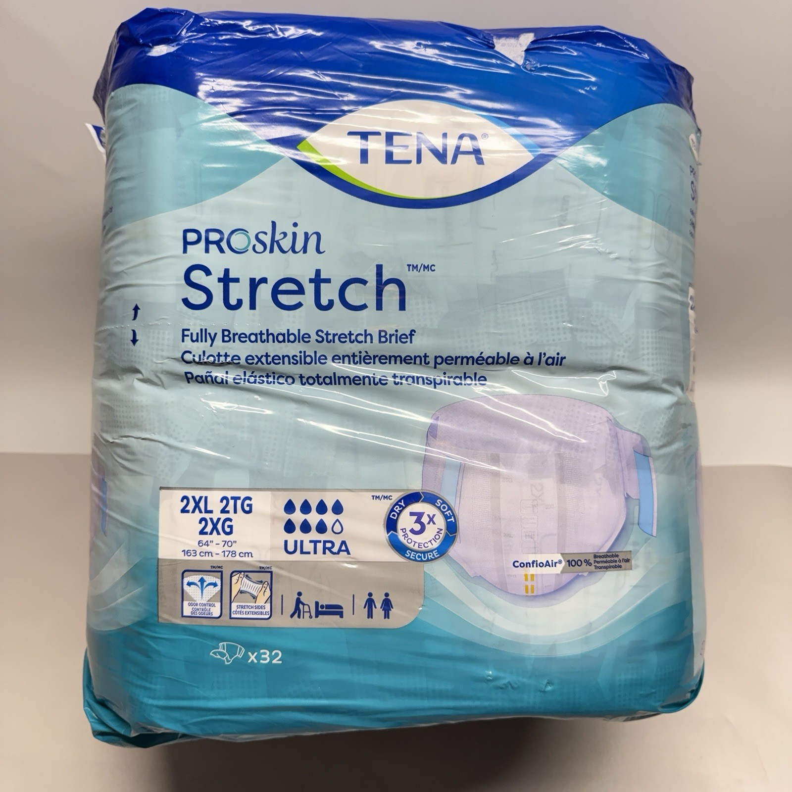 TENA ProSkin Stretch Briefs Adult Incontinence Size 2XL Ultra 32 Count