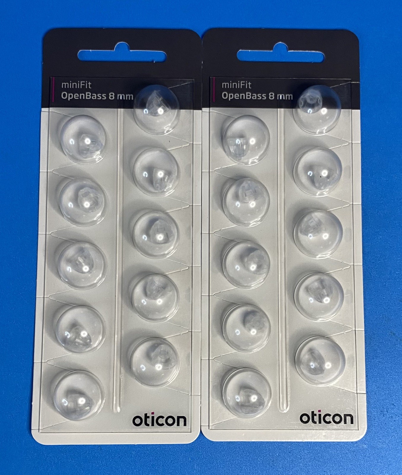 2 Packs (20 Total) – OTICON MiniFit 10mm Open Domes for Hearing Aids – NEW –