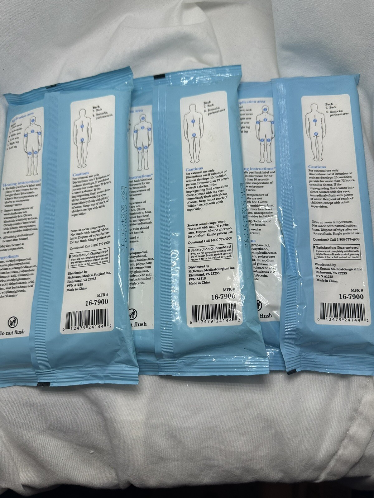 3 PACK! McKesson Bathing Cloths✨ Size 8 x 8✨8 Wipes Per Pack ✨Total Of 24 Wipes