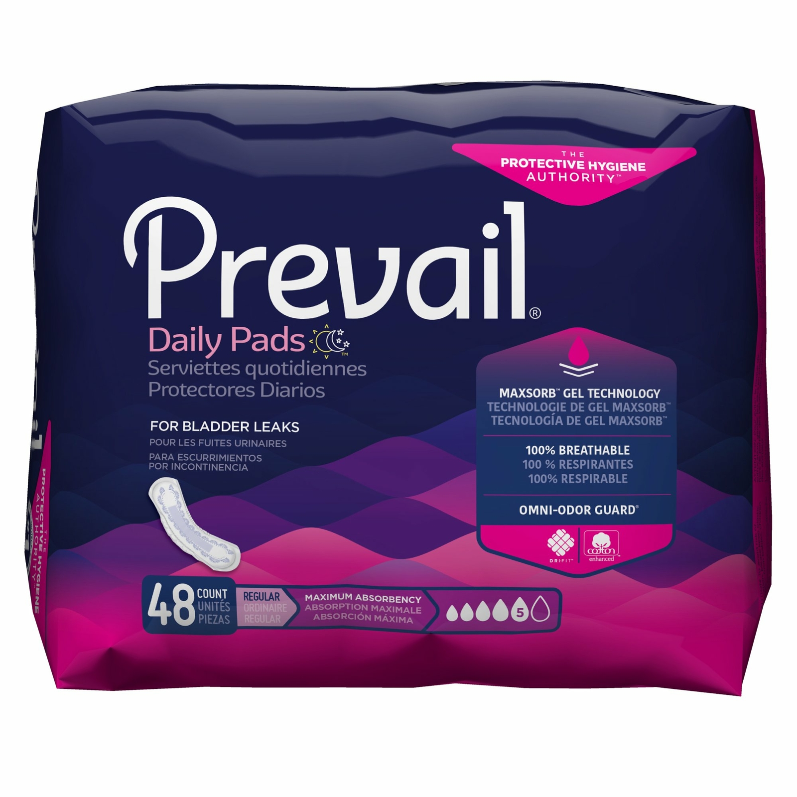 Prevail Daily Incontinent Pad 11″ L Regular Length Maximum 192 Ct