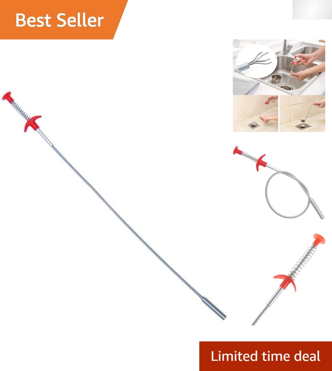 Spring-Loaded Claw Pickup Tool, 24-Inch Extension for Hard-to- Items