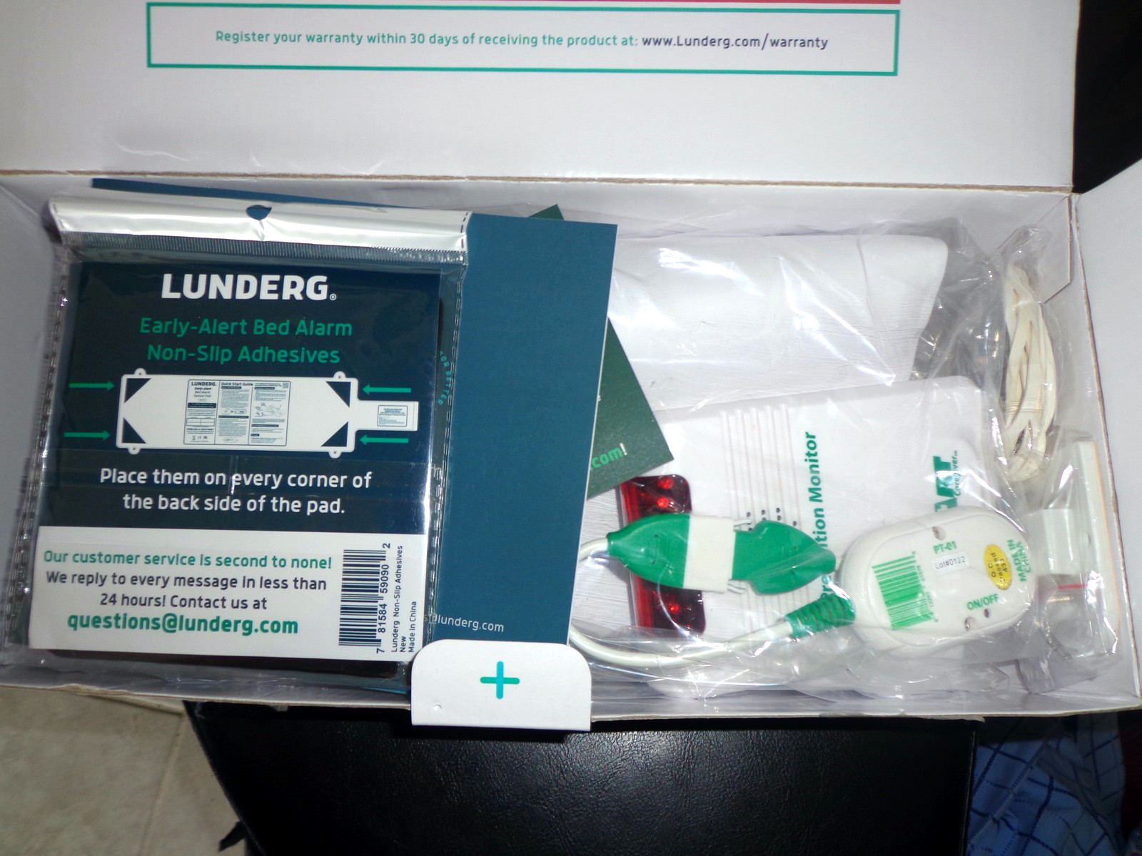 Lunderg Early-Alert Bed Alarm System – Wireless Sensor Pad & Monitor – Brand New