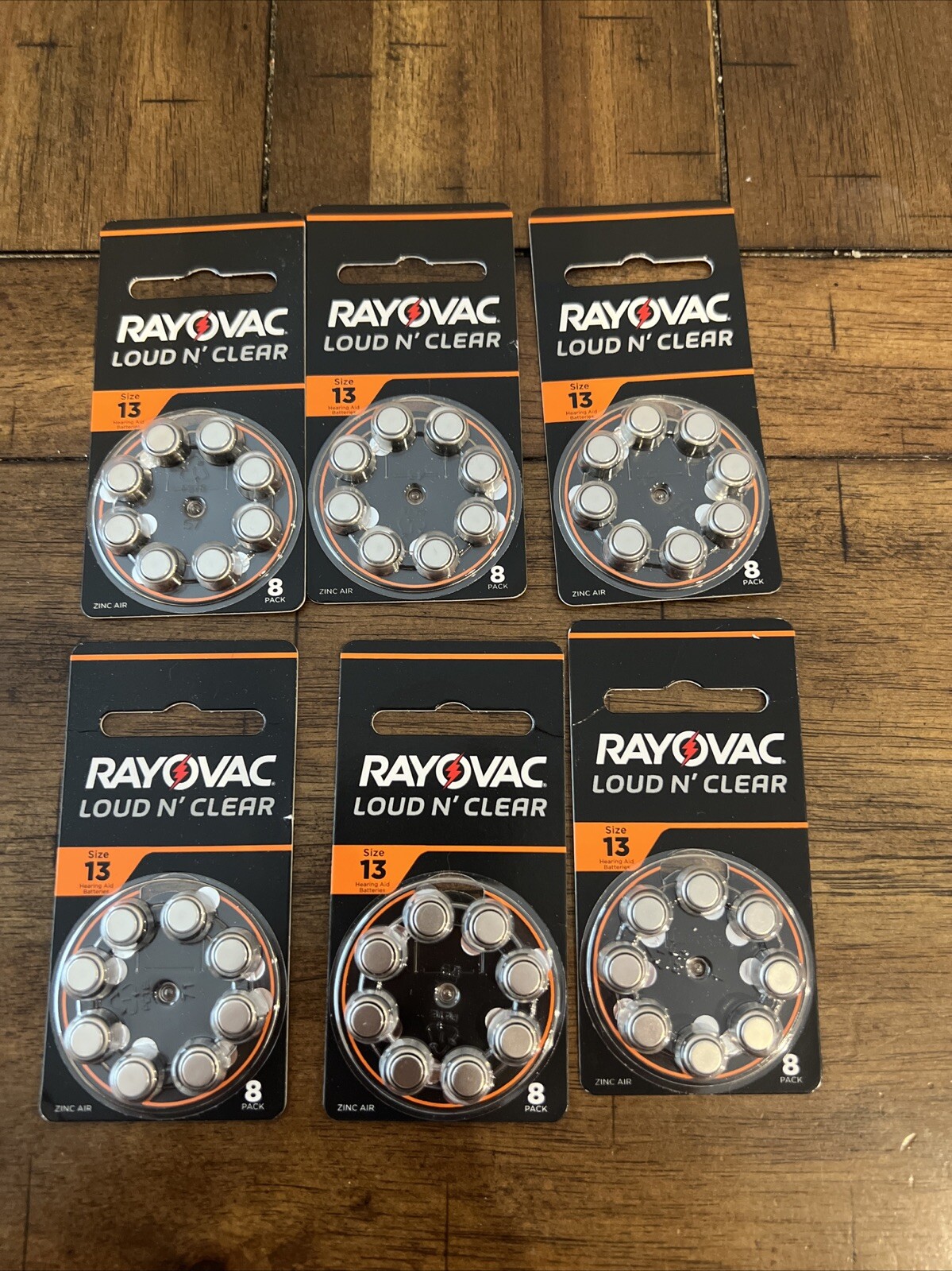 c 48 Rayo Vac Loud N’ Clear Size 13 Hearing Aid Batteries 6 Packs Of 8 09/24