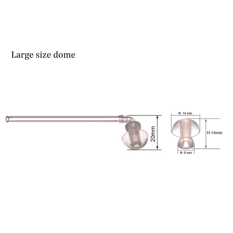 (2pcs)Silicone Dome Ear Plugs With Tubing Eartip with Tube for BTE Hearing Aids
