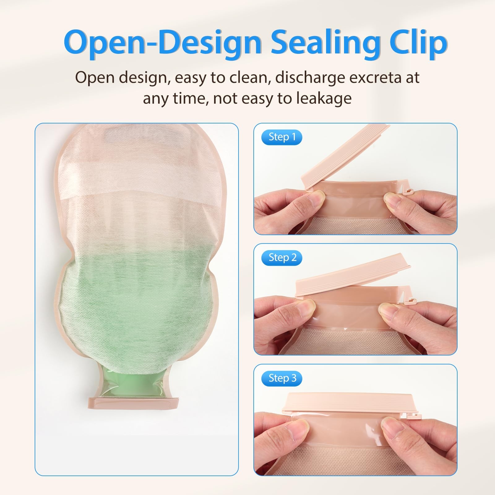 100 PCS Colostomy Bags, One Piece Ostomy Drainable Pouches with Closure for I…