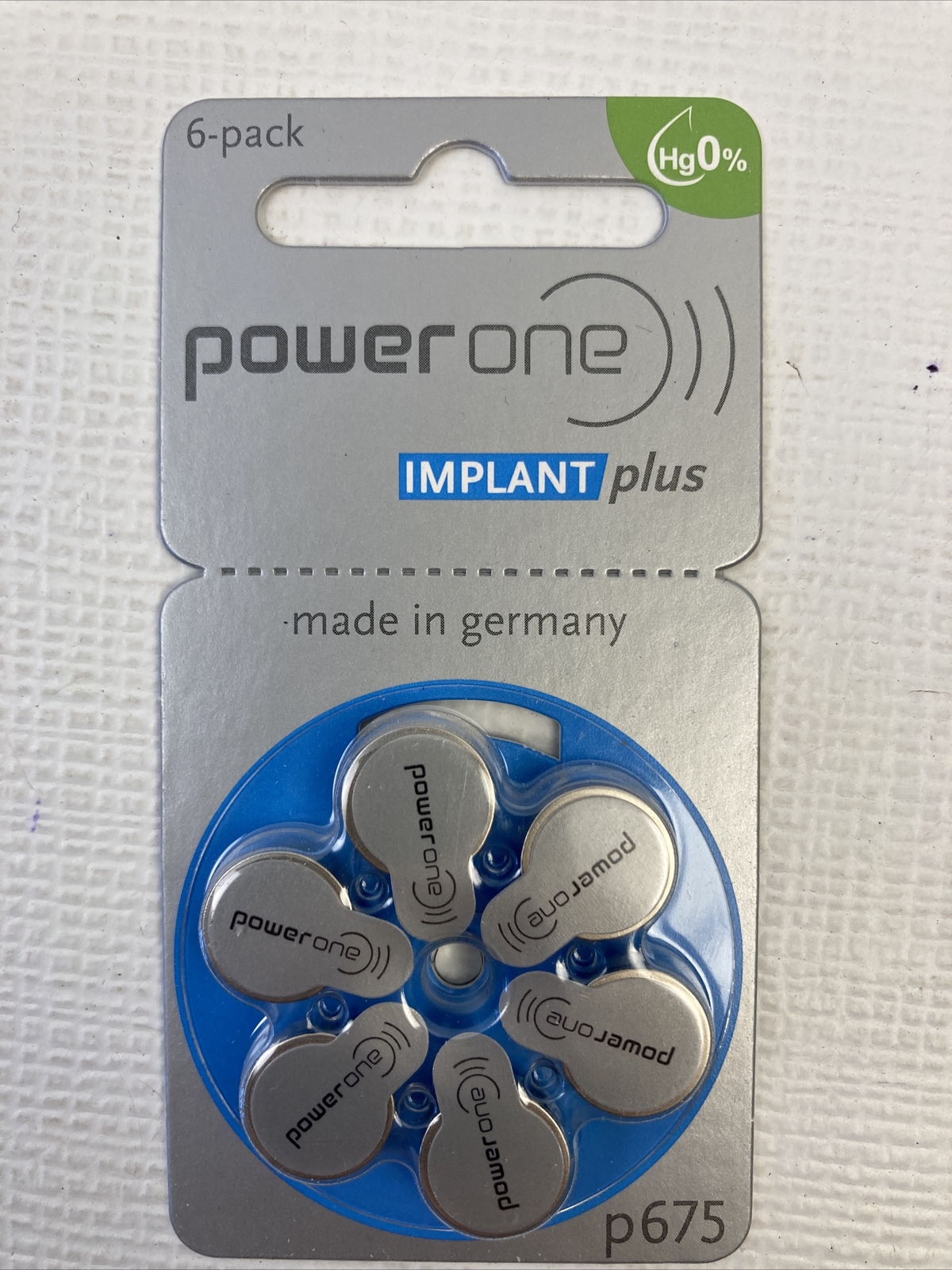 24 cells x Power One P675 Size Implant Plus batteries Cochlear Hearing aid PR44