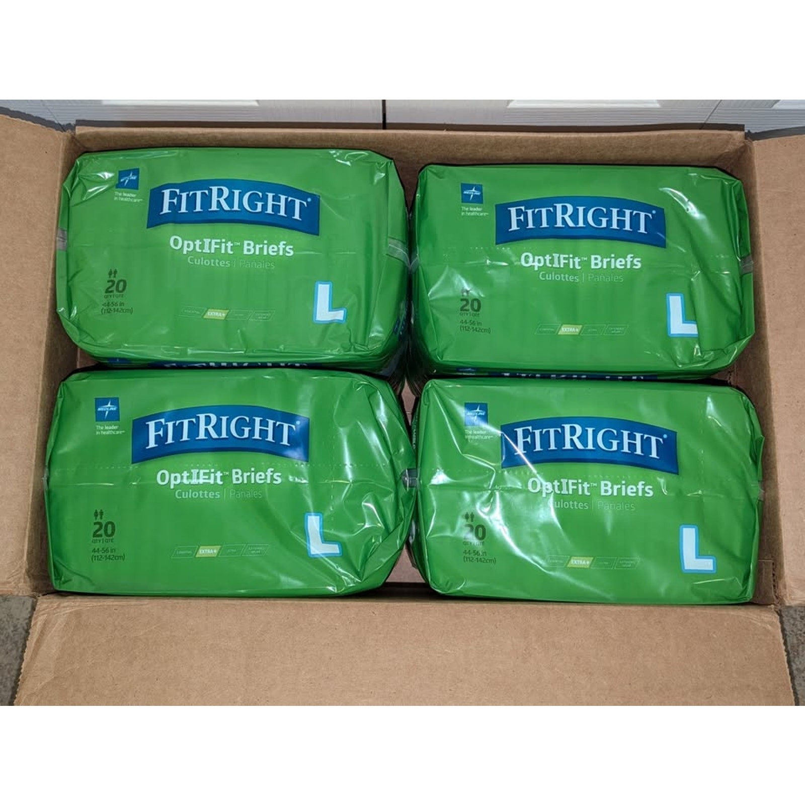 80 FitRight OptIFit Briefs Underwear Unisex Size Large NEW