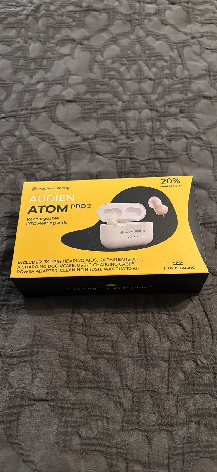 Audien Atom Pro 2 Rechargeable OTC Hearing Aids Wireless Hearing Amplifier New