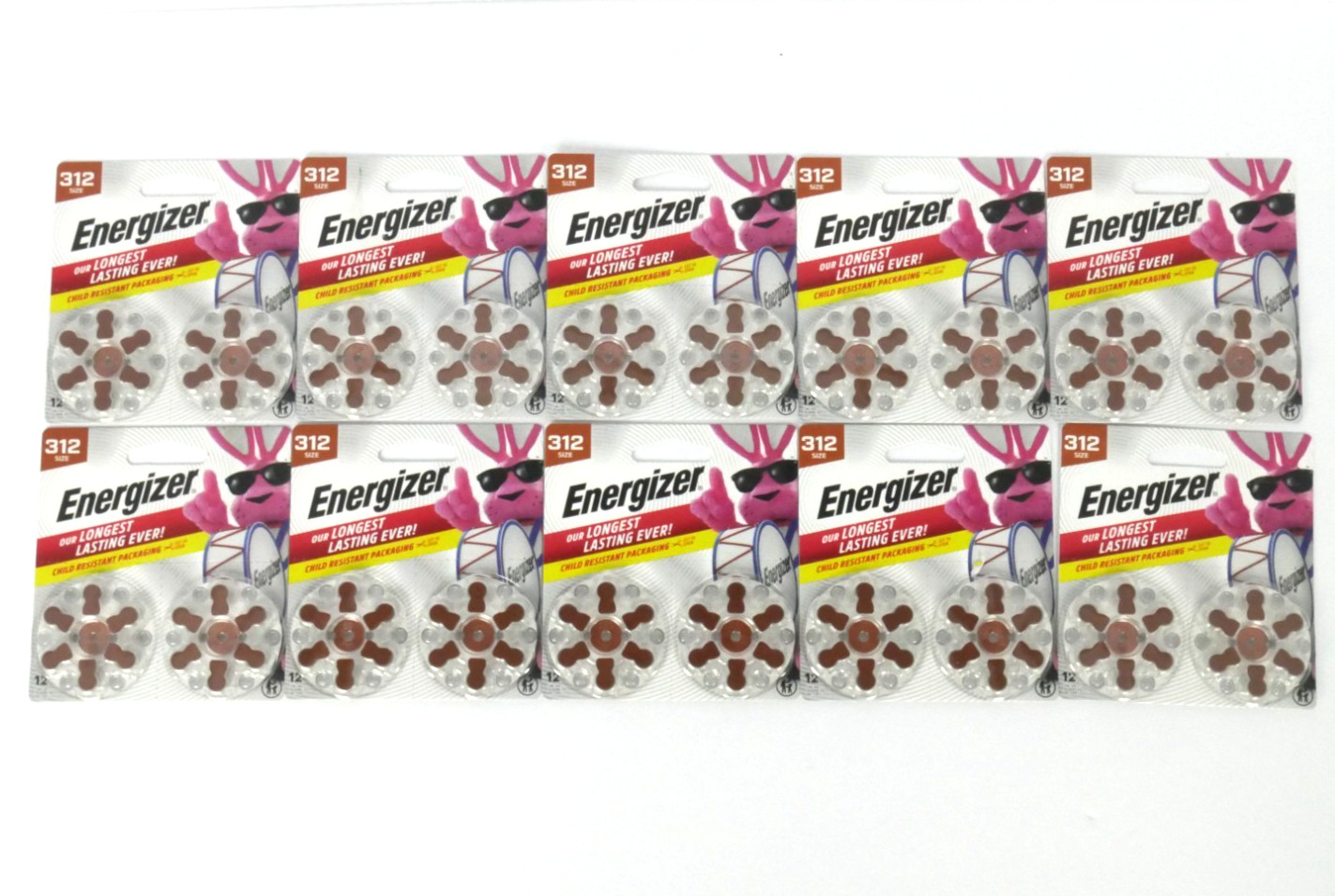 *120 Count* Lot of 10 12-packs ENERGIZER 312 1.45V Hearing Aid Battery Exp 12/29