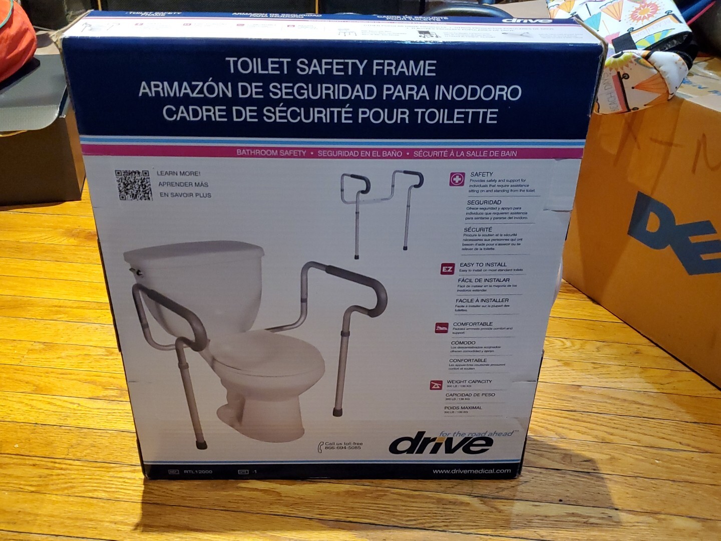 DRIVE Medical Toilet Safety Frame, 300 lb Weight Capacity RTL12000