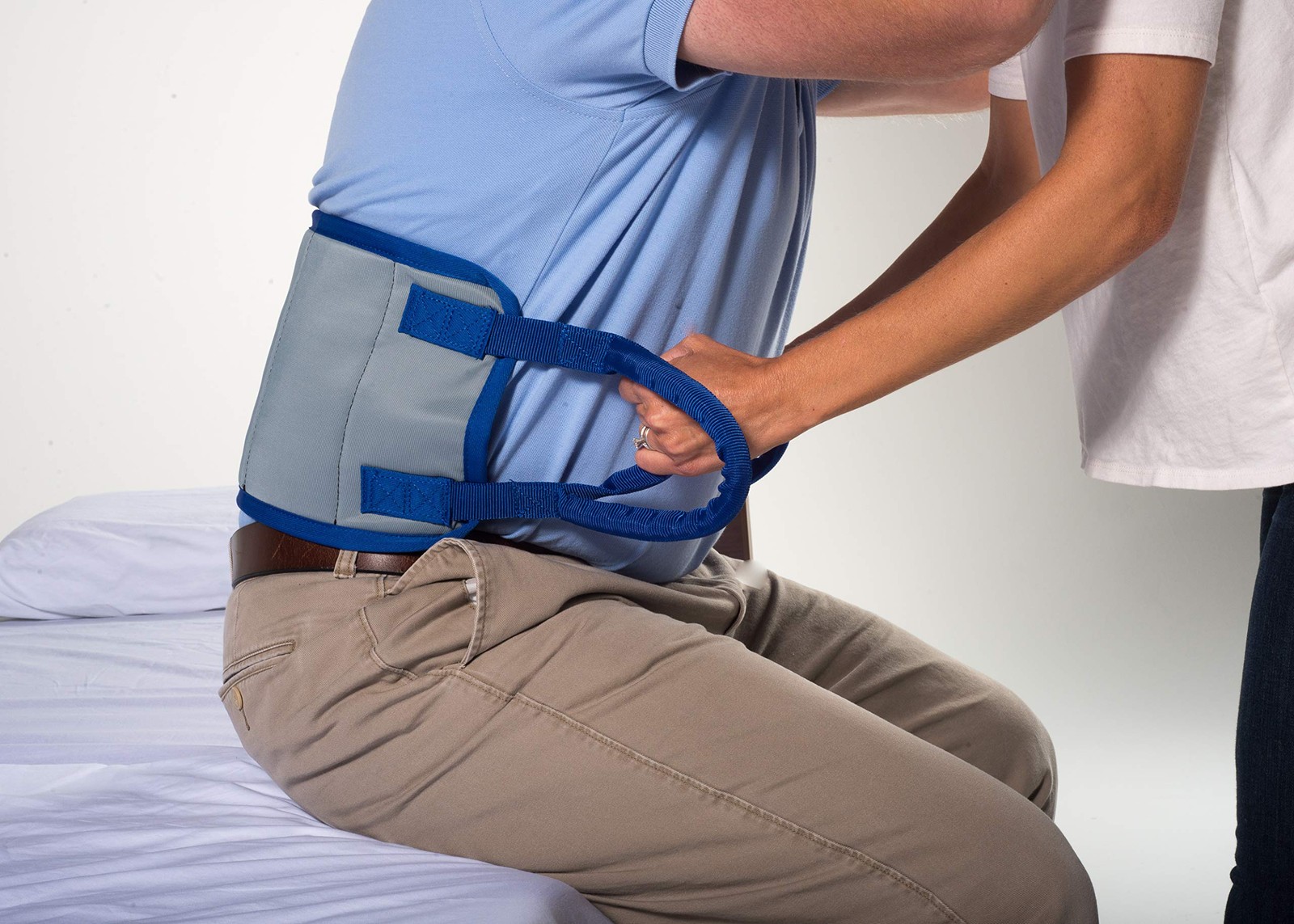 Transfer Sling, 8 x 23.5, Hoist Gait Belt, 400lb Capacity, Padded Handles