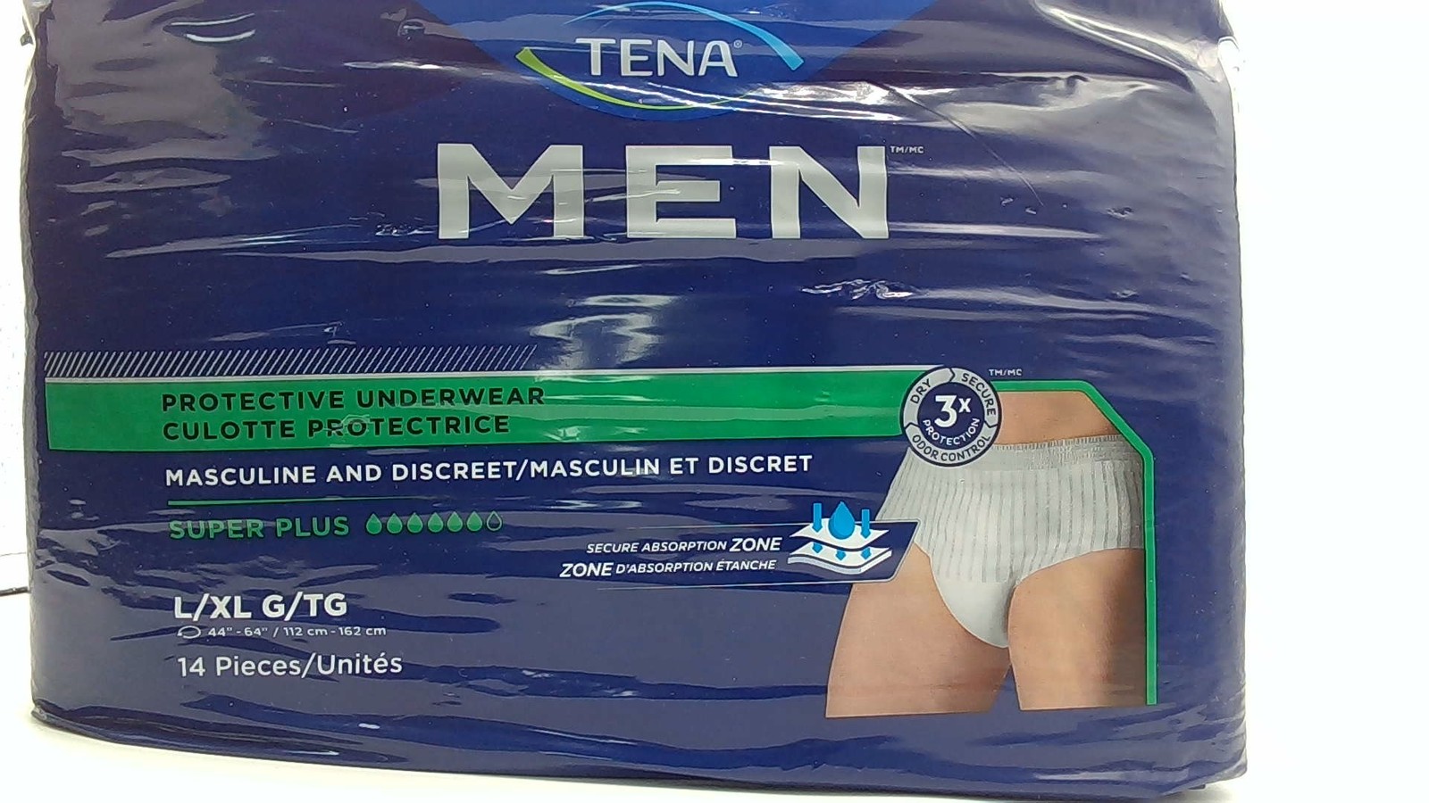 TENA Disposable Underwear Male Large / X-Large Protective Super Plus L/XL