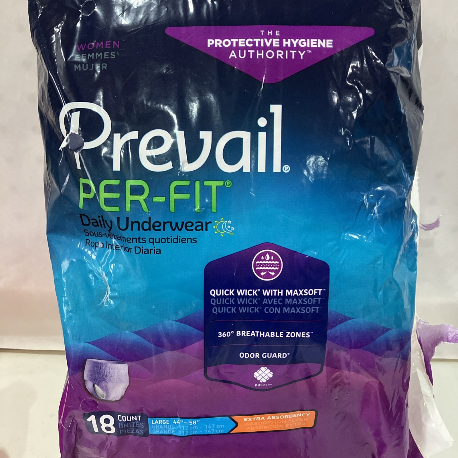 Prevail Per-Fit Women’s Daily Underwear Large 16ct Extra Absorbency Pull-Up Open