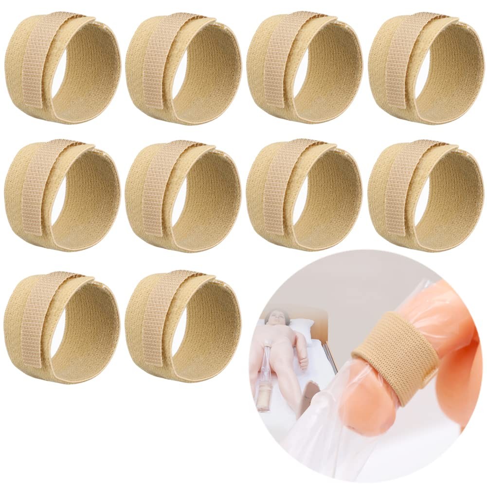 10pcs Male External Catheter Strap, Adjustable & Reusable Urinary…