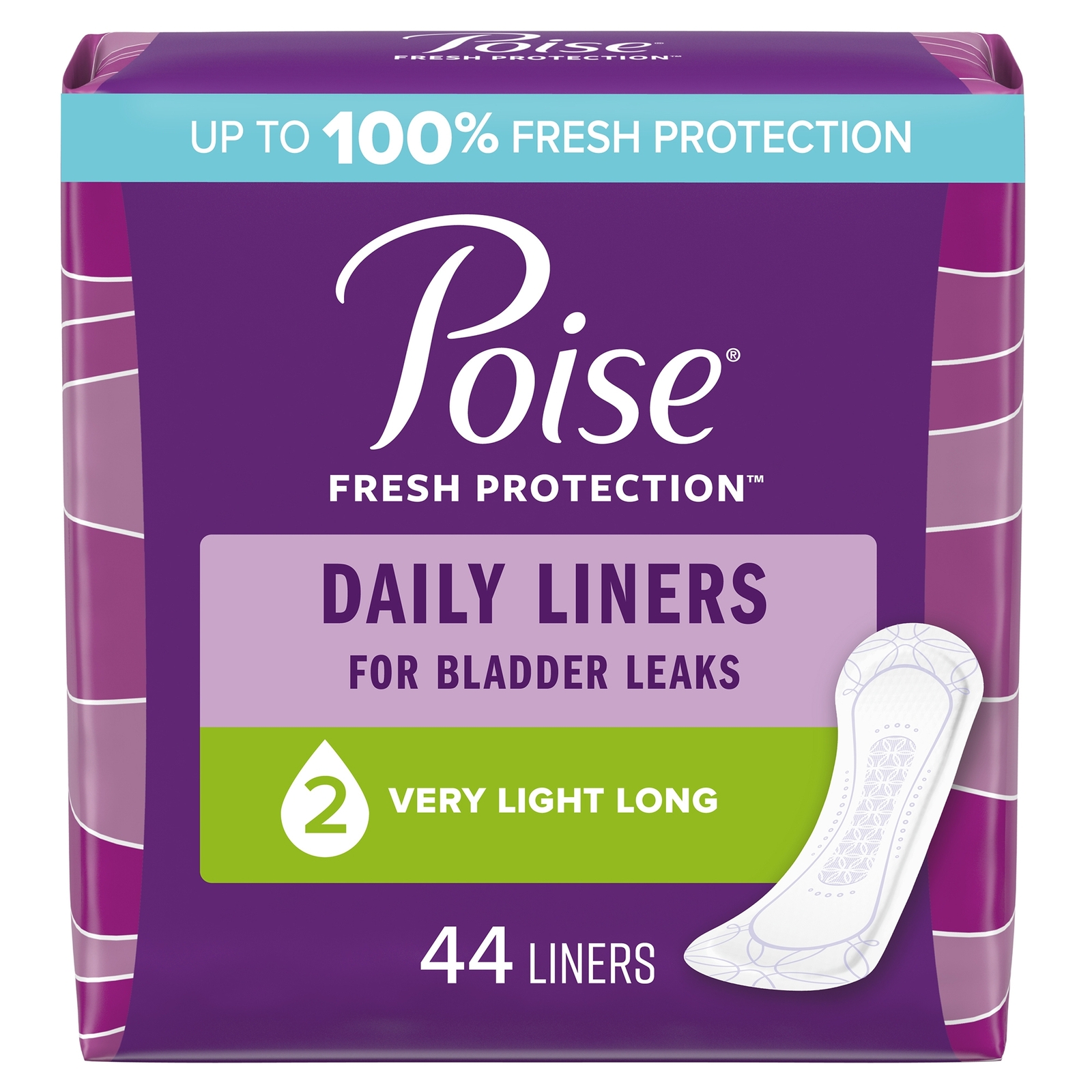 Poise Incontinent Pad 8.5″ L Long Length Light 44 Ct