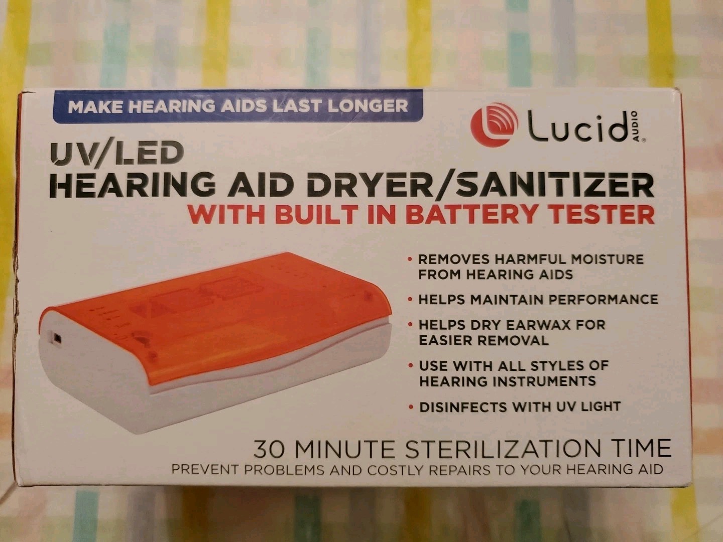 Lucid UV/LED Hearing Aid Heated Dryer~UV/LED 275nm Sanitizer~LED Battery Tester