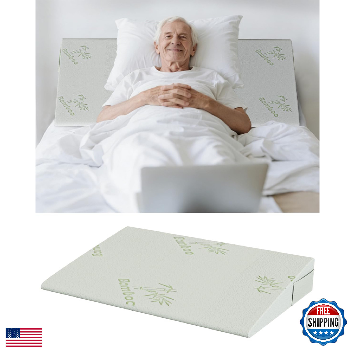 Givanlee Twin Size Wedge Pillow For Acid Reflux Reliefmattress Wedge7.5 Height