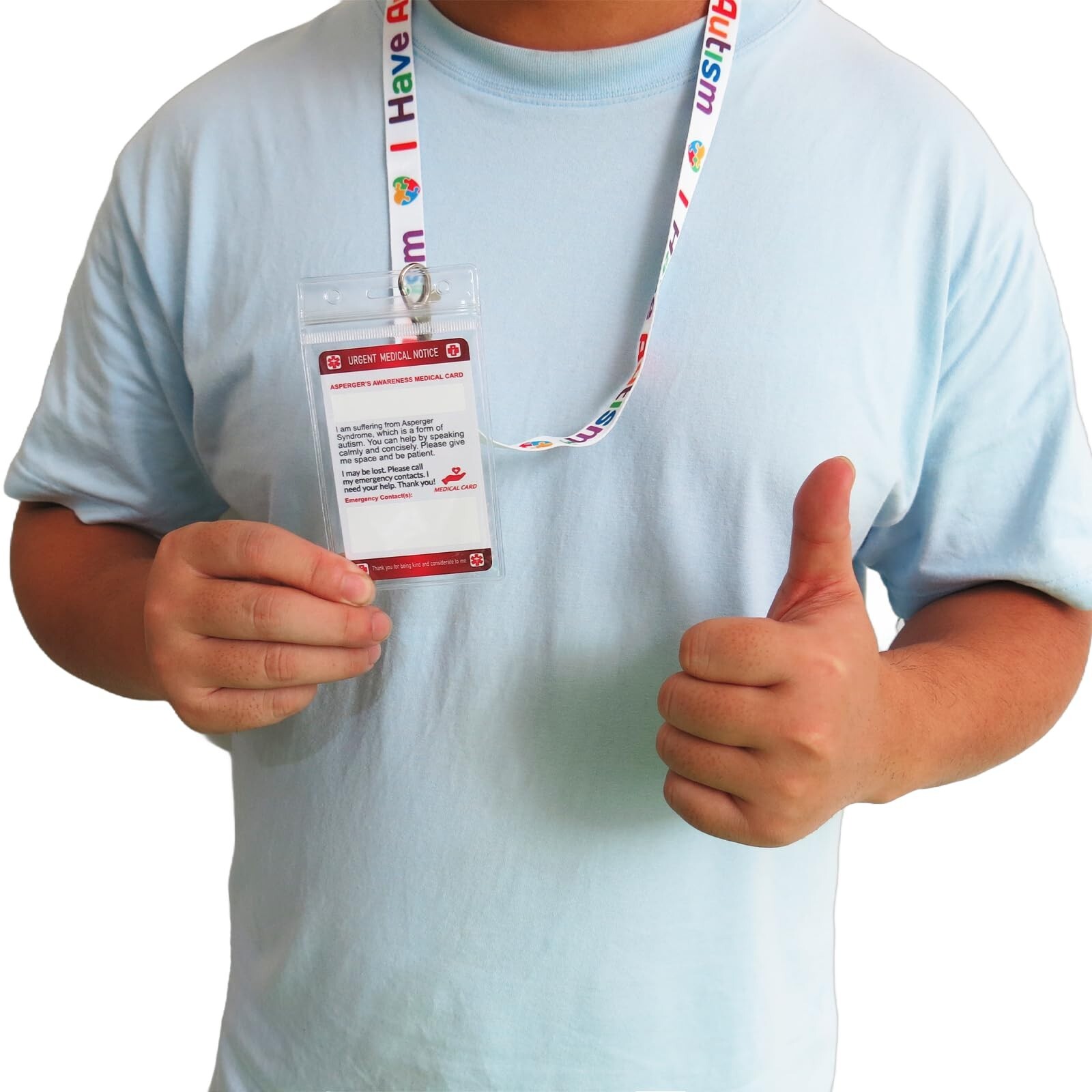 Anxiety Medical Alert Card Writable With Lanyard Emergency Contact Card 2pcs