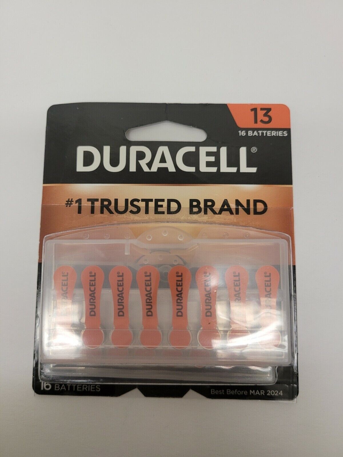 Duracell 1.45V Hearing Aid Batteries, Size 13, DA13B16ZM,16 Ct, Exp.Mar 2021
