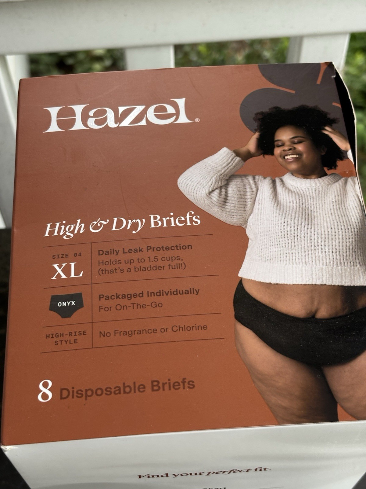 Hazel High & Dry Briefs- Size XL – 8 Qty- Onyx Disposable Hi-Rise SEALED BOX NEW