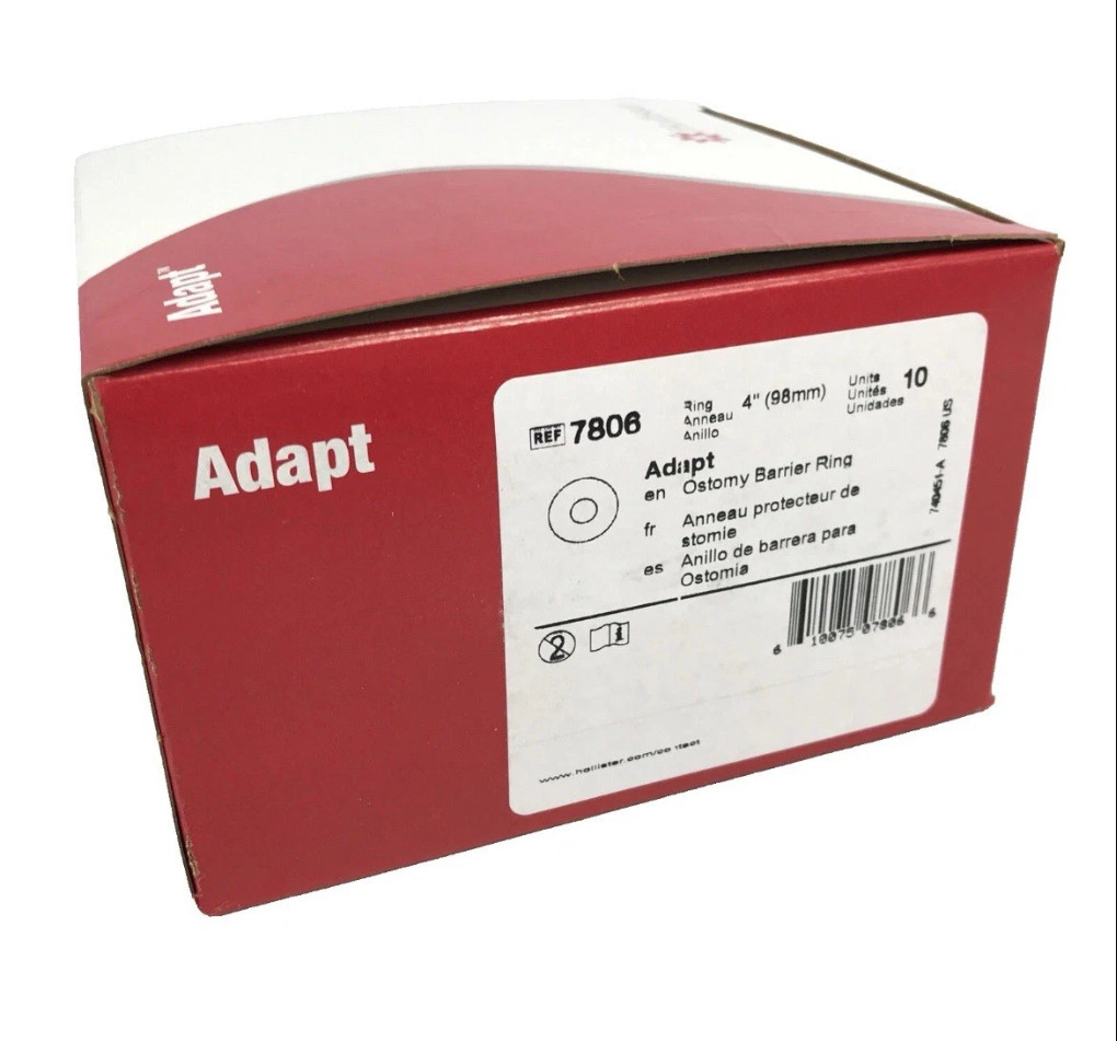 NEW Box of 10 Hollister Adapt 7806 Ostomy Barrier Ring 4″(98mm)