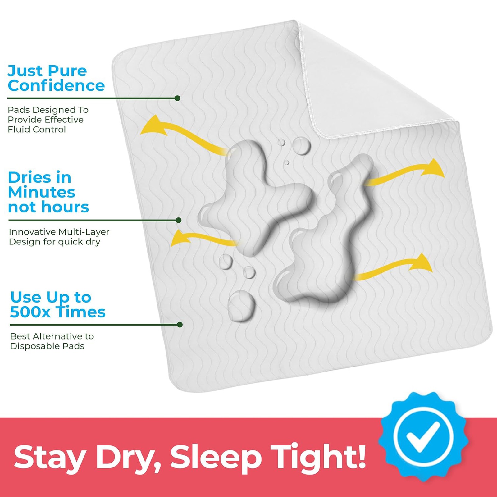 Utopia Bedding Washable Underpads 34×52 Inch Waterproof Incontinence 4 Pack