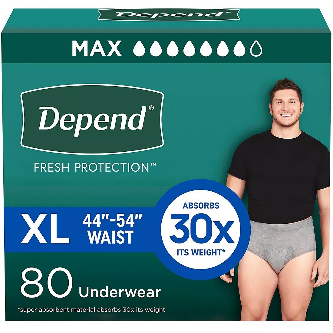 Depend Fresh Protection Adult Incontinence Underwear for Men SIZE: XLARGE – 80ct