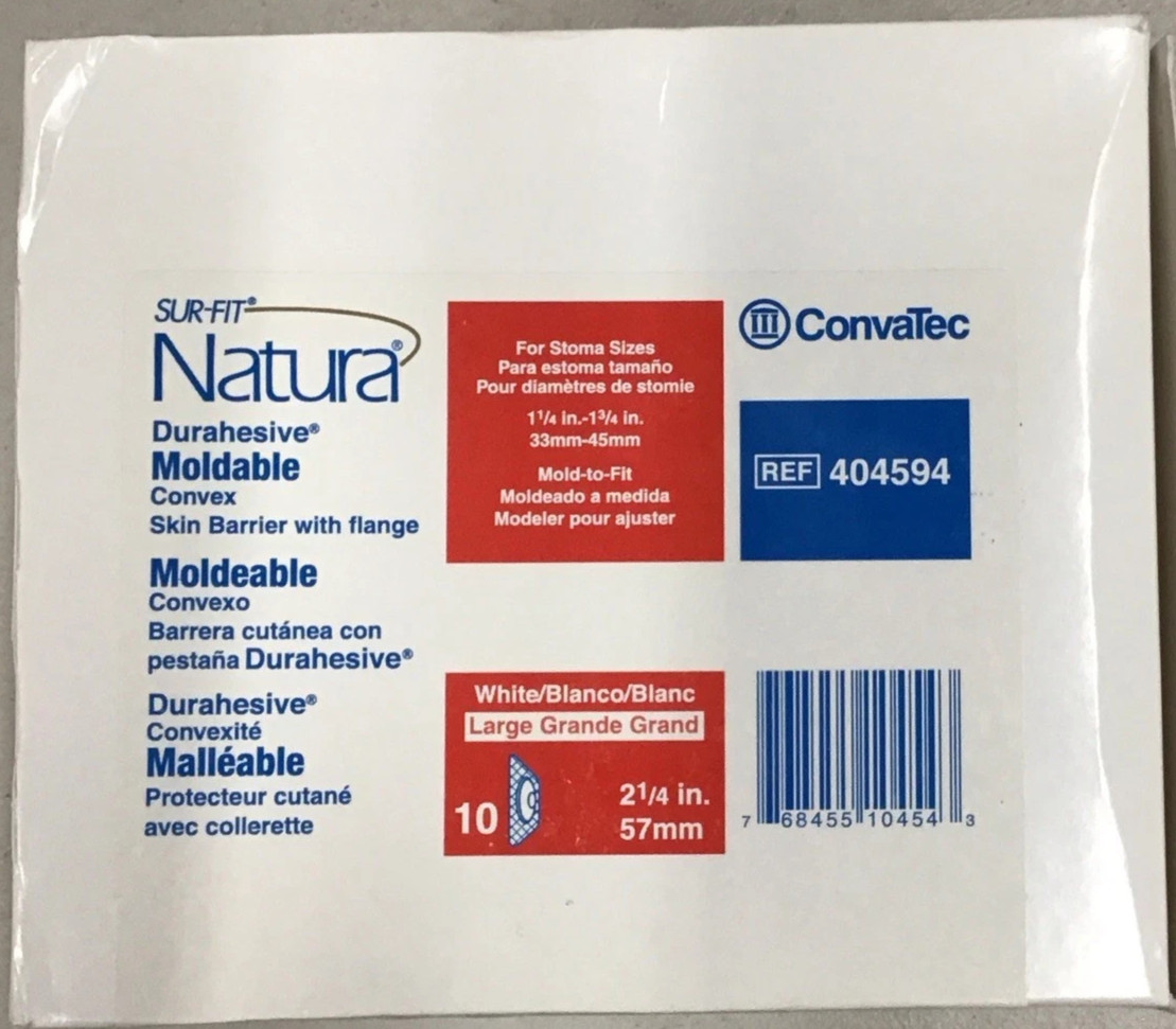 404594 ConvaTec Natura Sur-Fit 2 1/4″ 57mm New Box of 10 Durahesive Skin Barrier