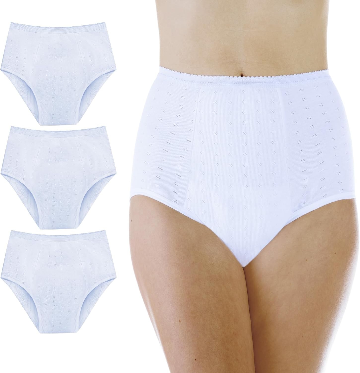 3-Pack Women’s Reusable Incontinence Briefs – Maximum Absorbency 600 ml 4XL